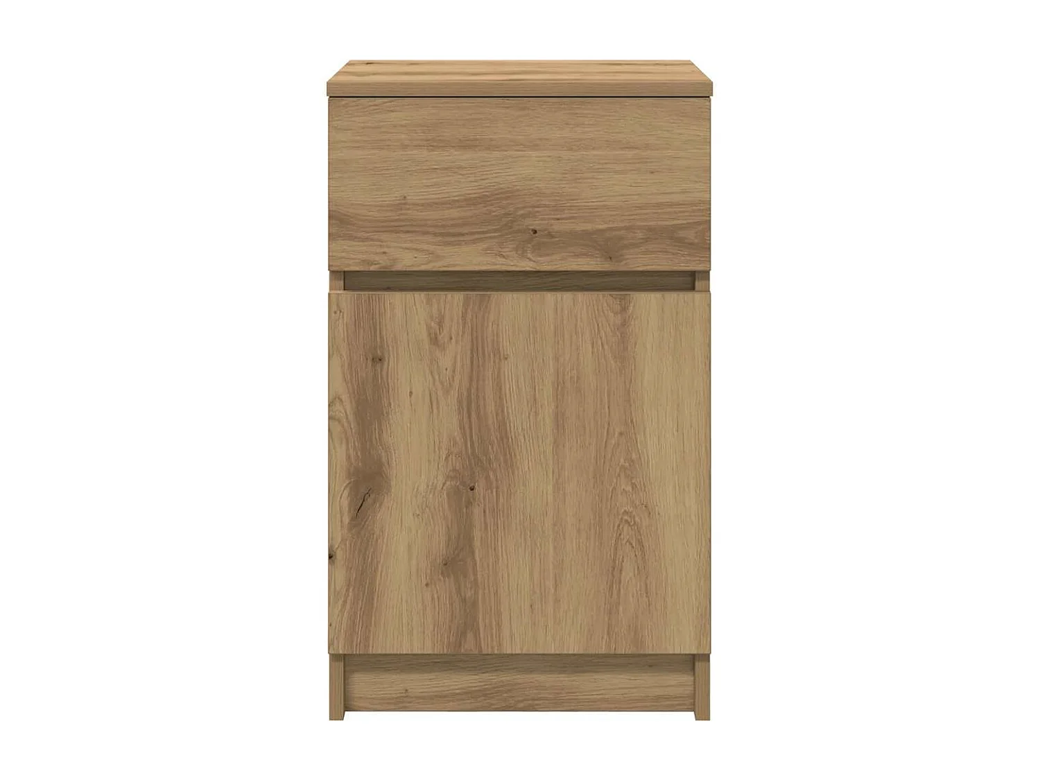 Table de chevet chêne artisanal 39x35x65 cm bois d'ingénierie