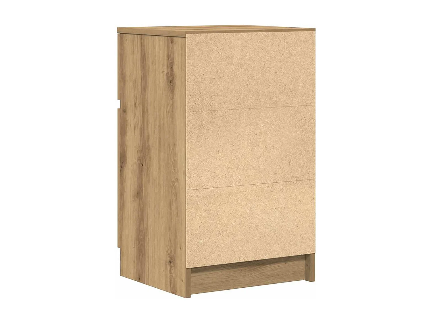 Table de chevet chêne artisanal 39x35x65 cm bois d'ingénierie