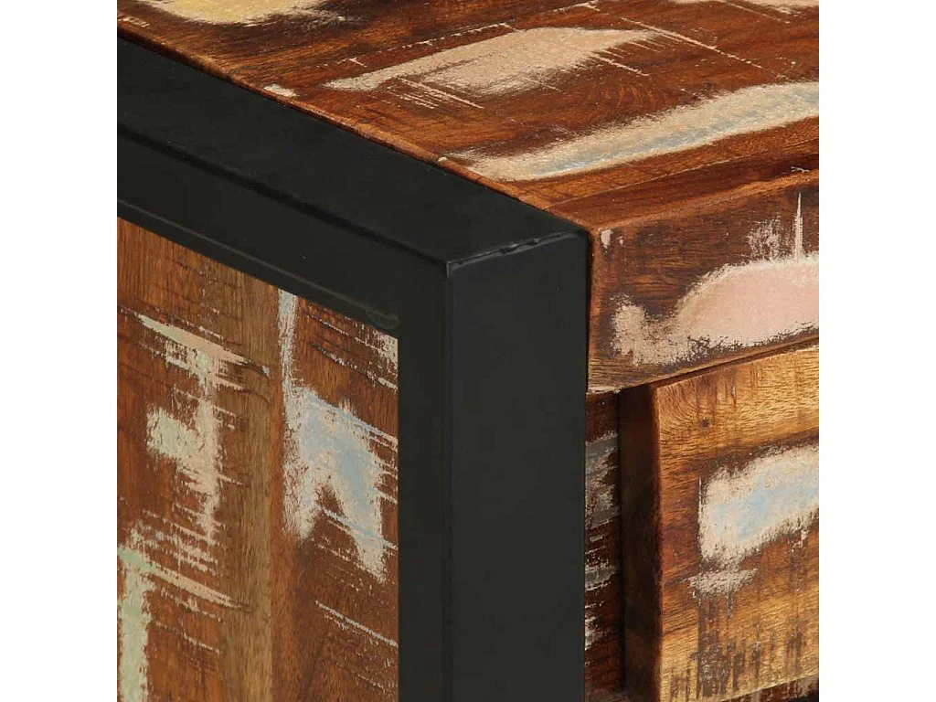 Mesitas de noche 2 unidades multicolor madera maciza rugosa mango