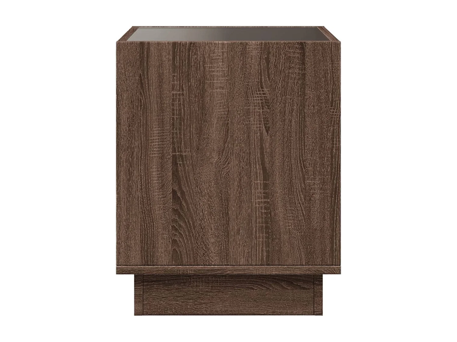 Table de chevet avec LED infini chêne marron 40x40x50 cm