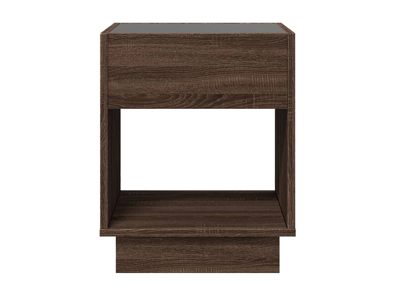 Table de chevet avec LED infini chêne marron 40x40x50 cm