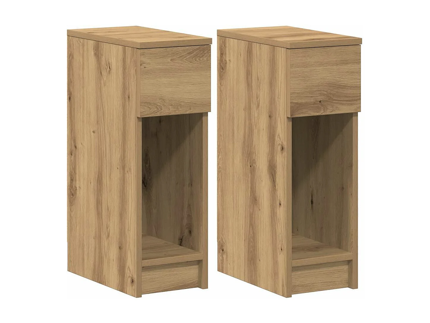 Tables de chevet avec tiroir 2 pièces chêne artisanal 20x36x60 cm