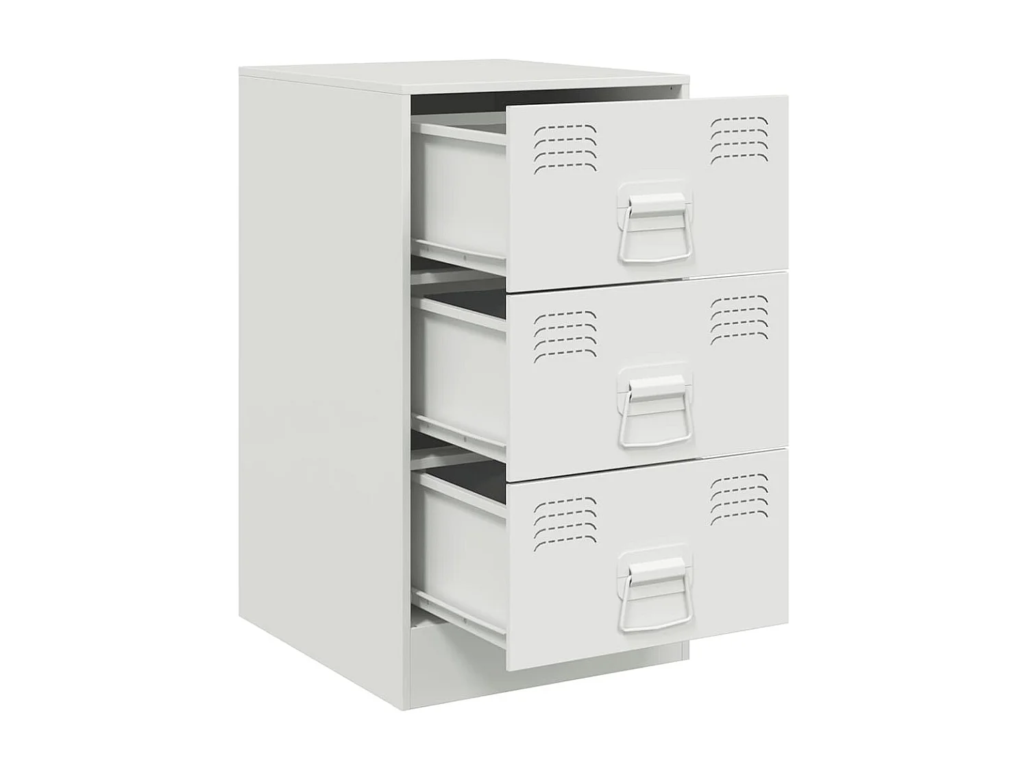 Table de chevet blanc 34,5x39x62 cm acier