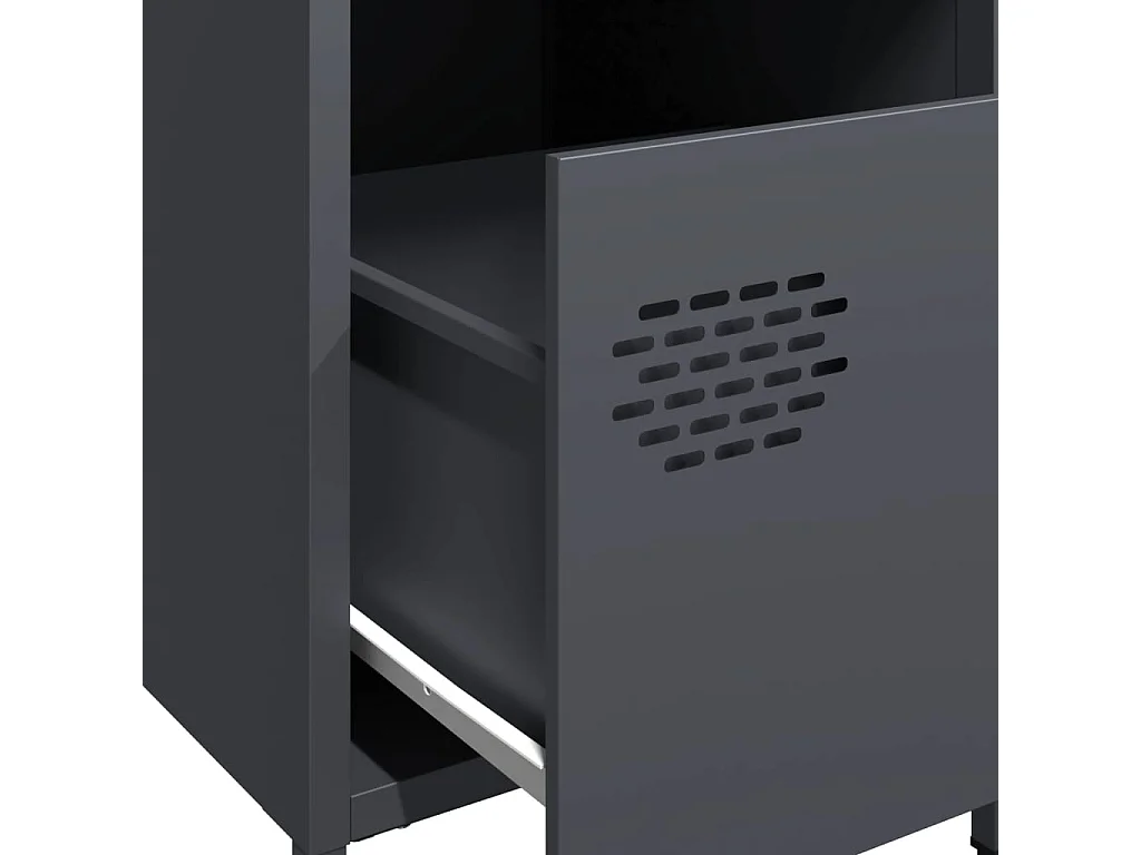 Table de chevet anthracite 35x39x43,5 cm acier