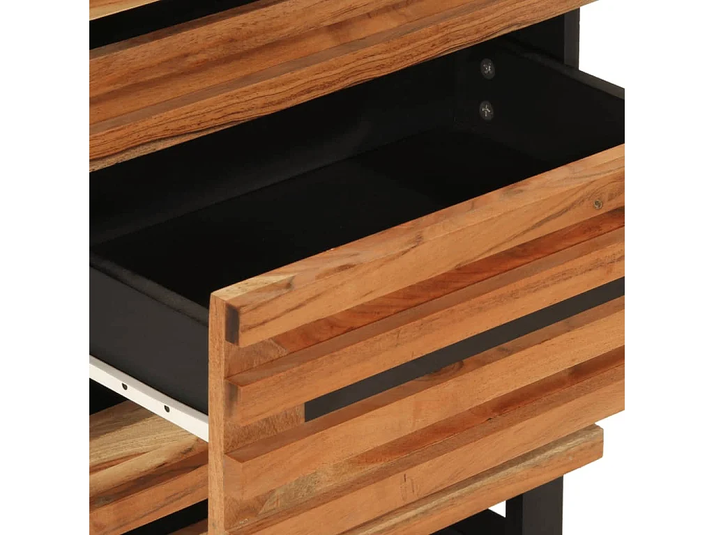 Mesita de noche madera maciza de acacia 50x34x62 cm