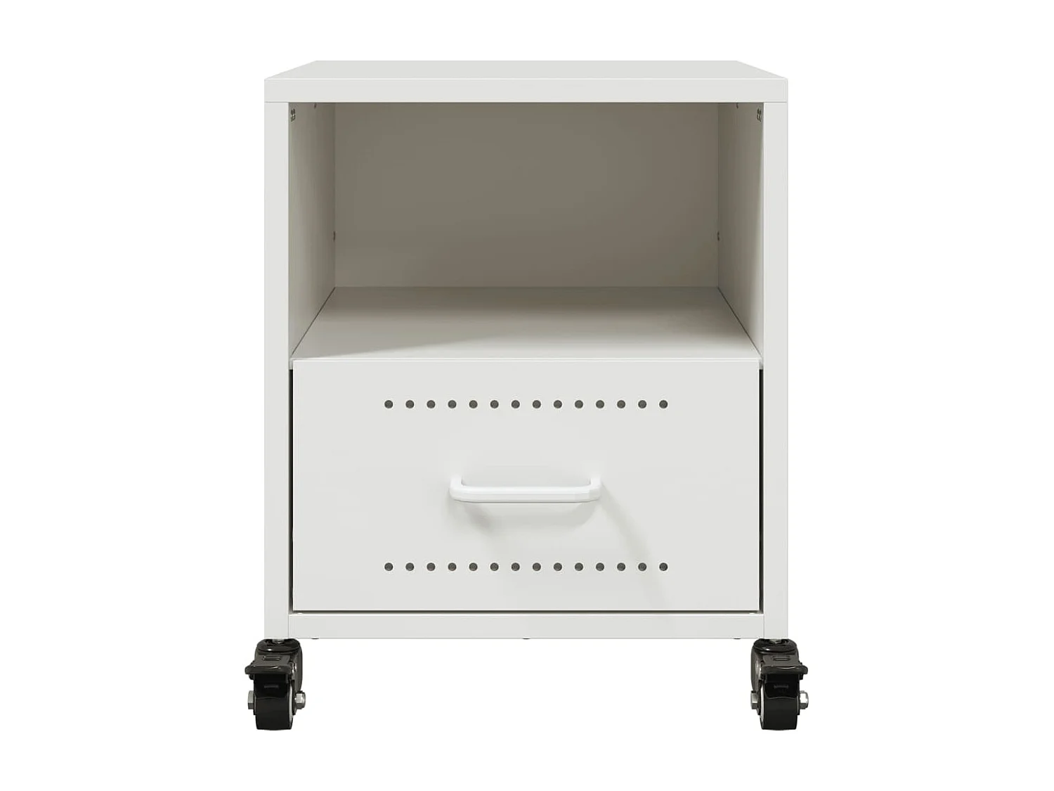 Tables de chevet 2 pièces blanc 36x39x43,5 cm acier