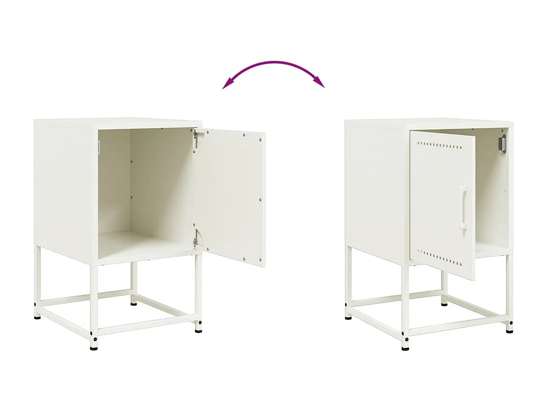 Nachtkastje 36x39x60,5 cm staal wit