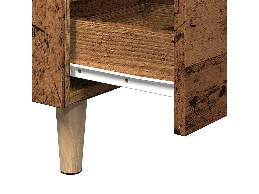 Nachtkastje 40x35x69 cm bewerkt hout oud houtkleurig