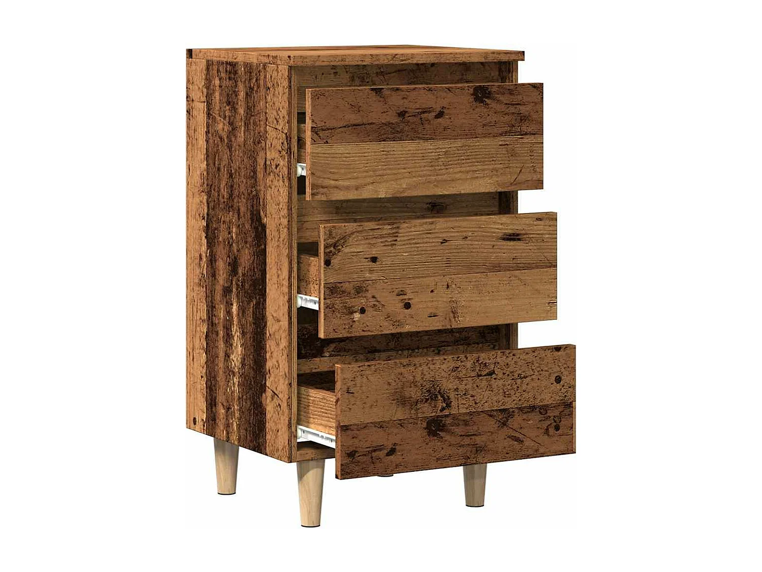 Mesita de noche madera de ingeniería envejecida 40x35x69 cm