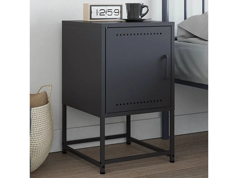 Table de chevet anthracite 36x39x60,5 cm acier