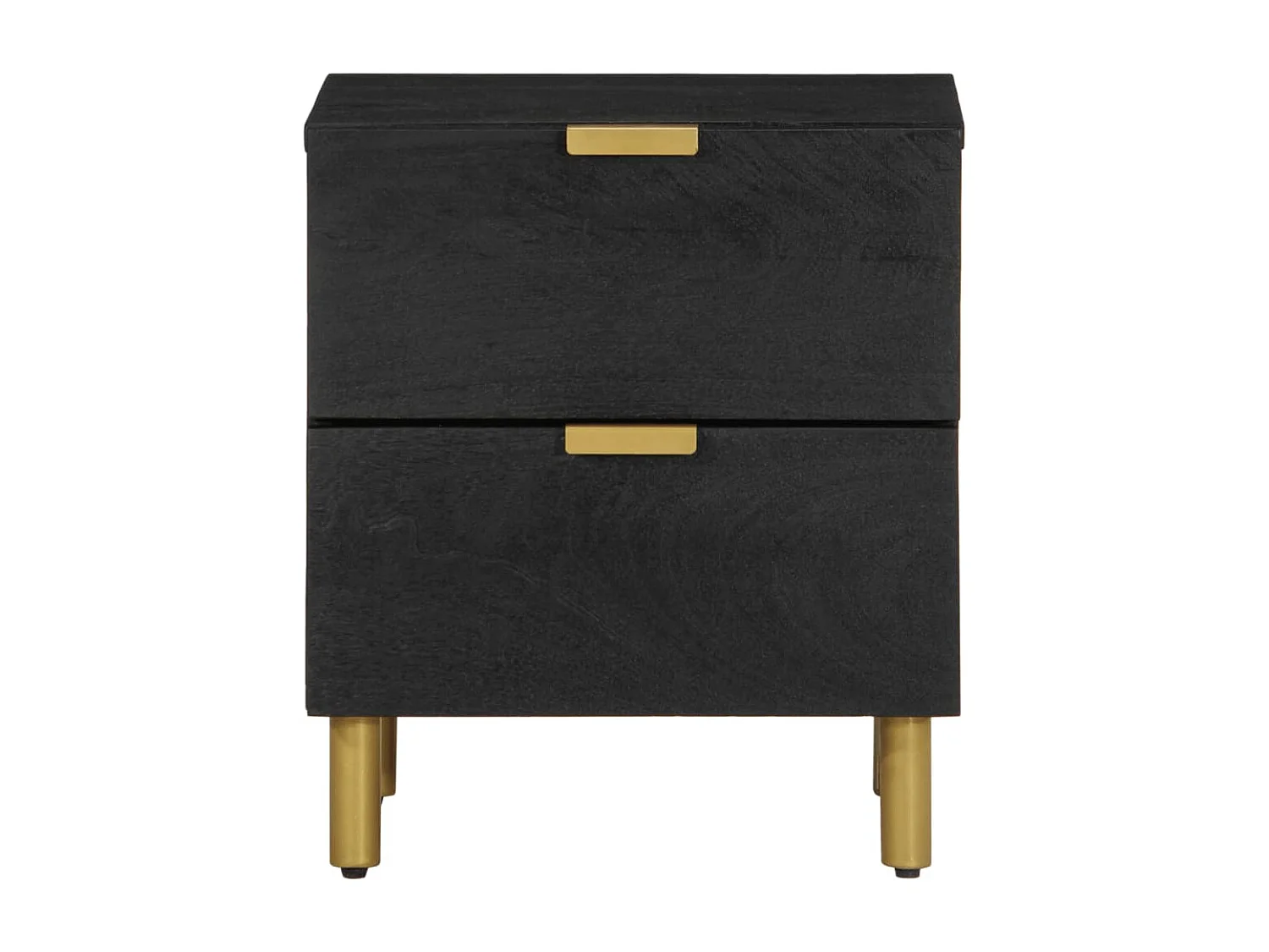 Tables de chevet 2 pièces noir 40x33x46 cm bois de manguier solide