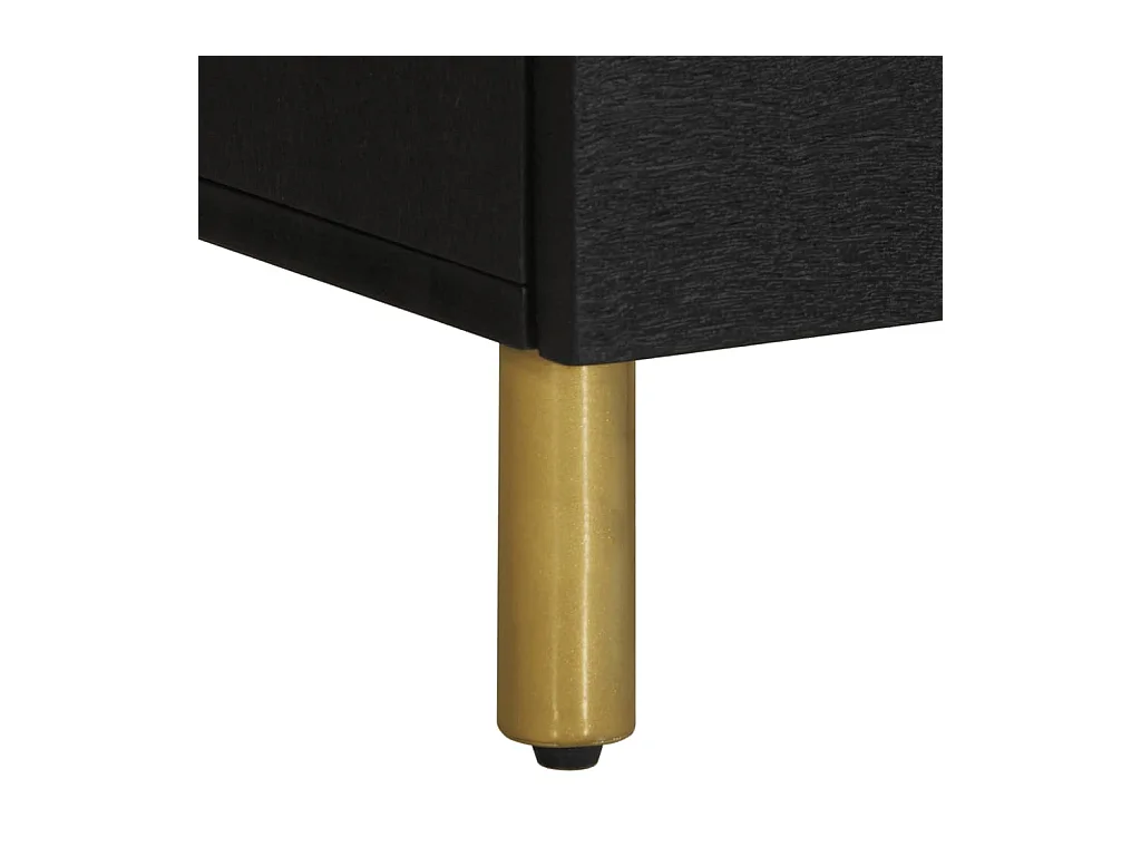 Tables de chevet 2 pièces noir 40x33x46 cm bois de manguier solide