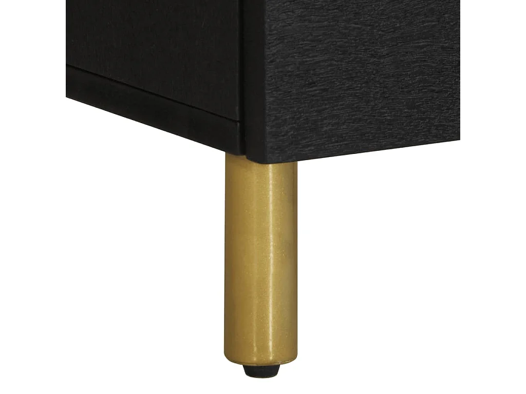 Tables de chevet 2 pièces noir 40x33x46 cm bois de manguier solide