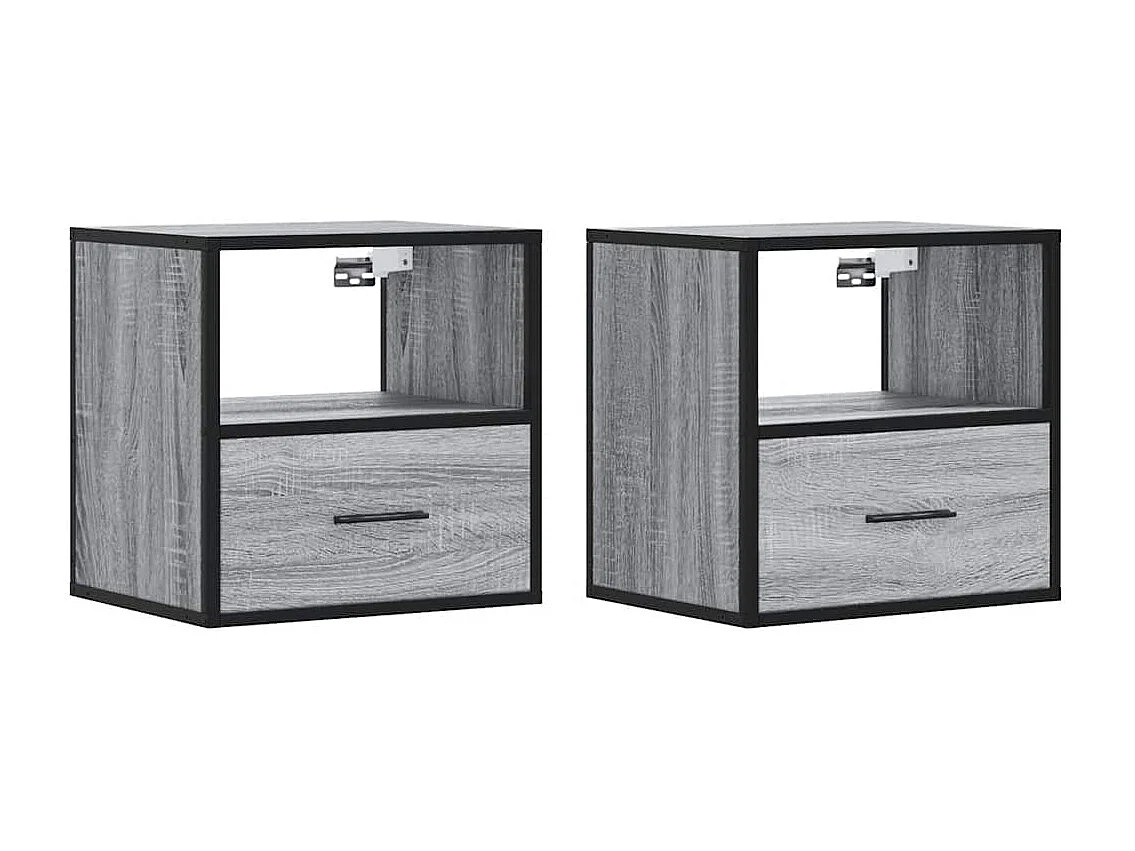 Tables de chevet murales 2 pièces sonoma gris 40x31x39,5 cm