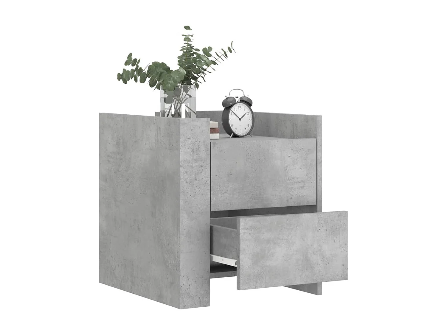 Table de chevet gris béton 45x50x50 cm bois d'ingénierie