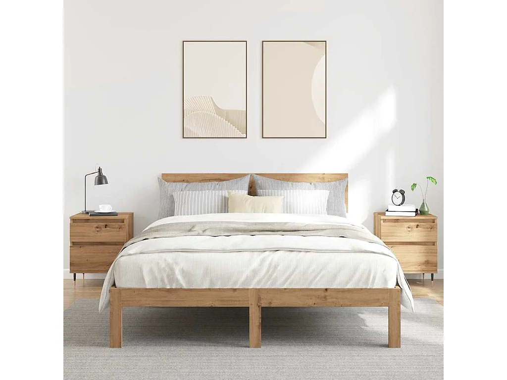 Nachtkastjes 2 st 40x35x50cm bewerkt hout artisanaal eikenkleur