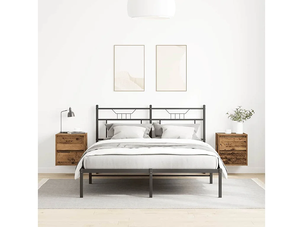 Nachtkastjes wandgemonteerd 2 st 38x34x40 cm oud houtkleurig