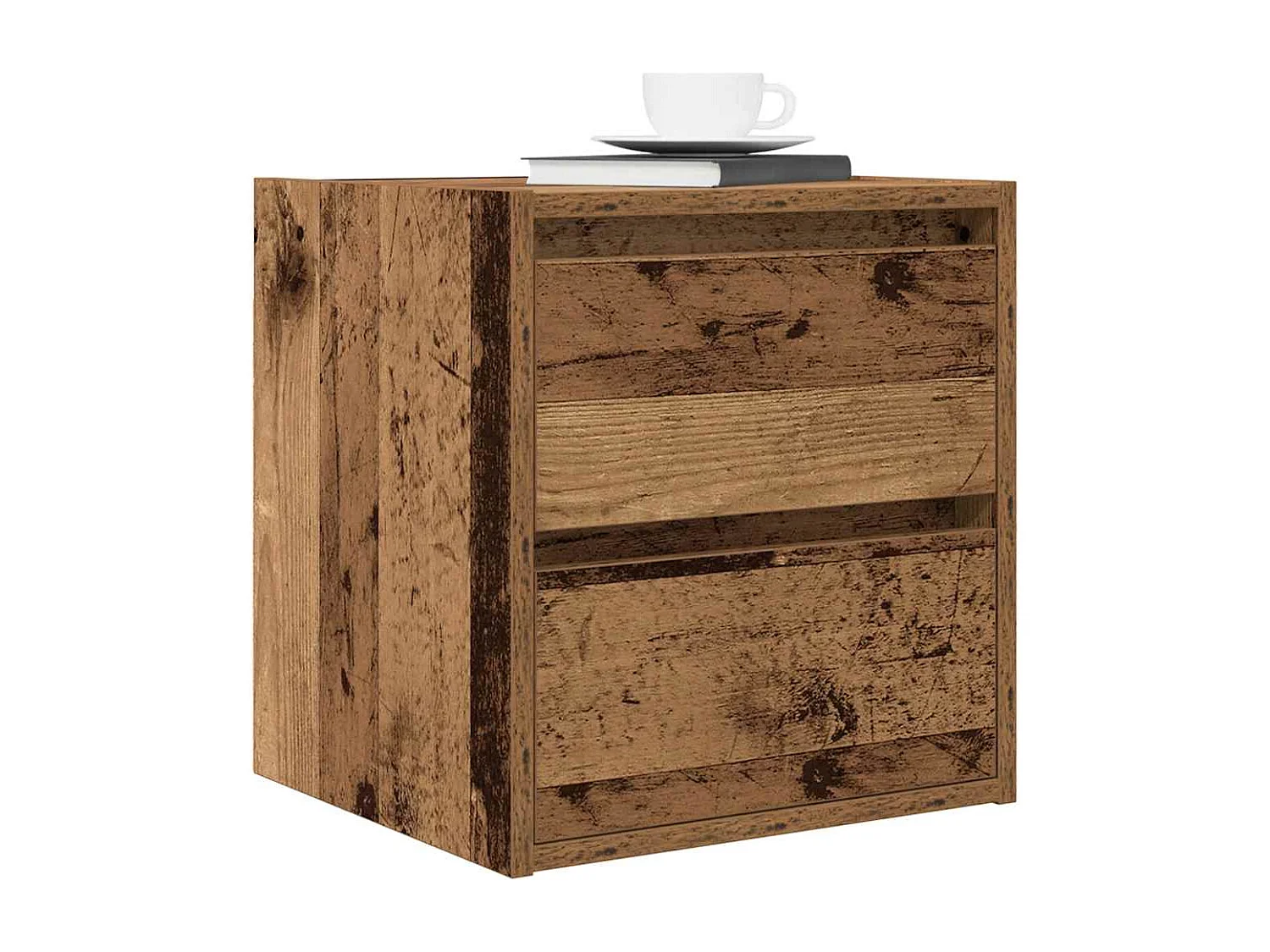 Nachtkastjes wandgemonteerd 2 st 38x34x40 cm oud houtkleurig