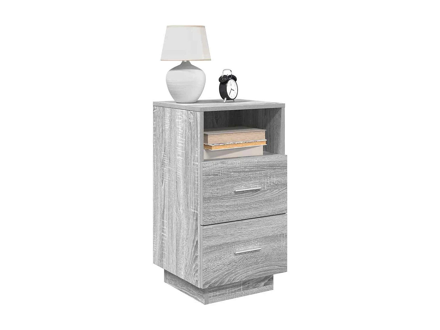 Table de chevet avec 2 tiroirs sonoma gris 36x36x68 cm