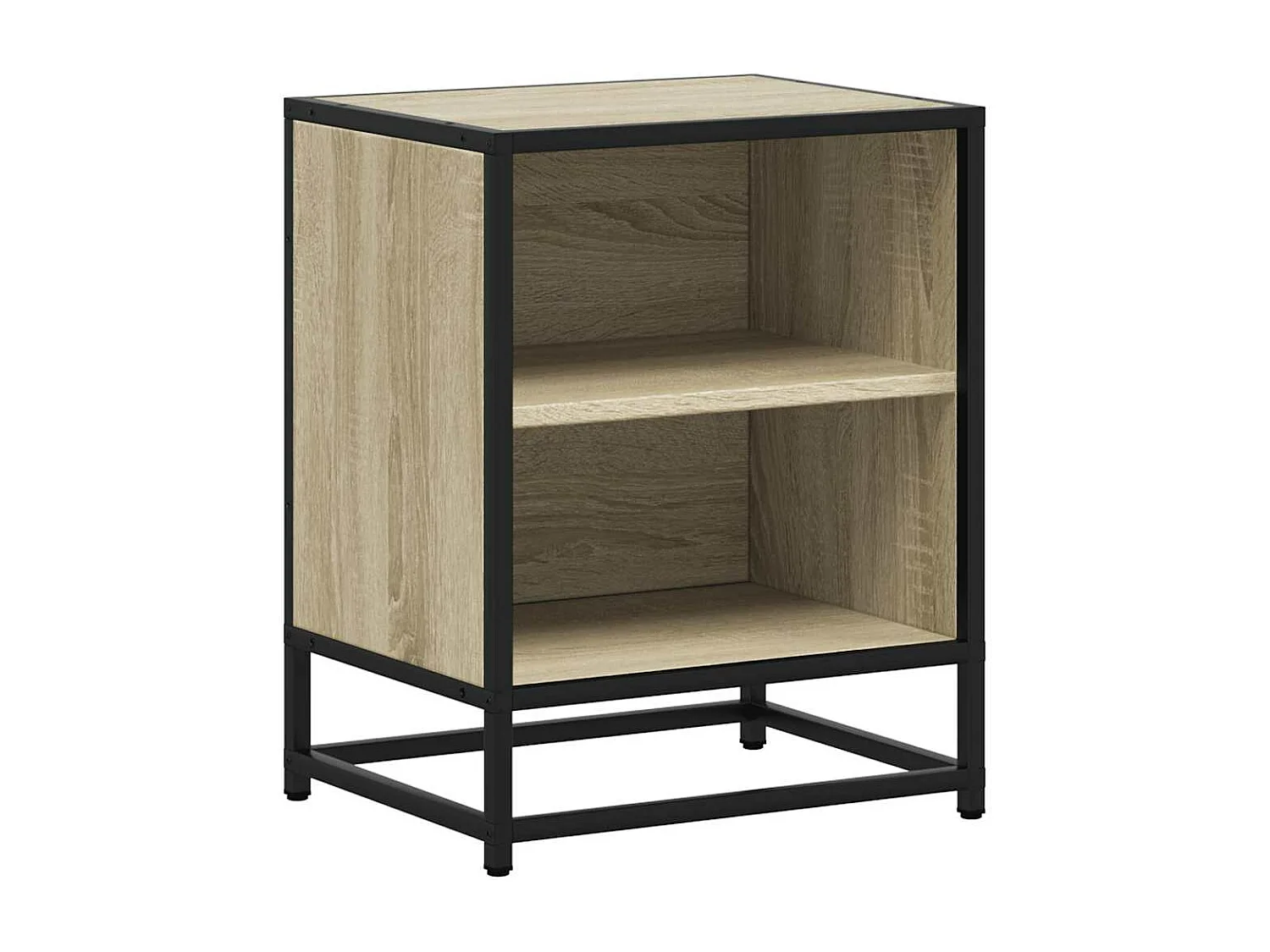 Tables de chevet 2 pièces chêne sonoma bois d'ingénierie et métal