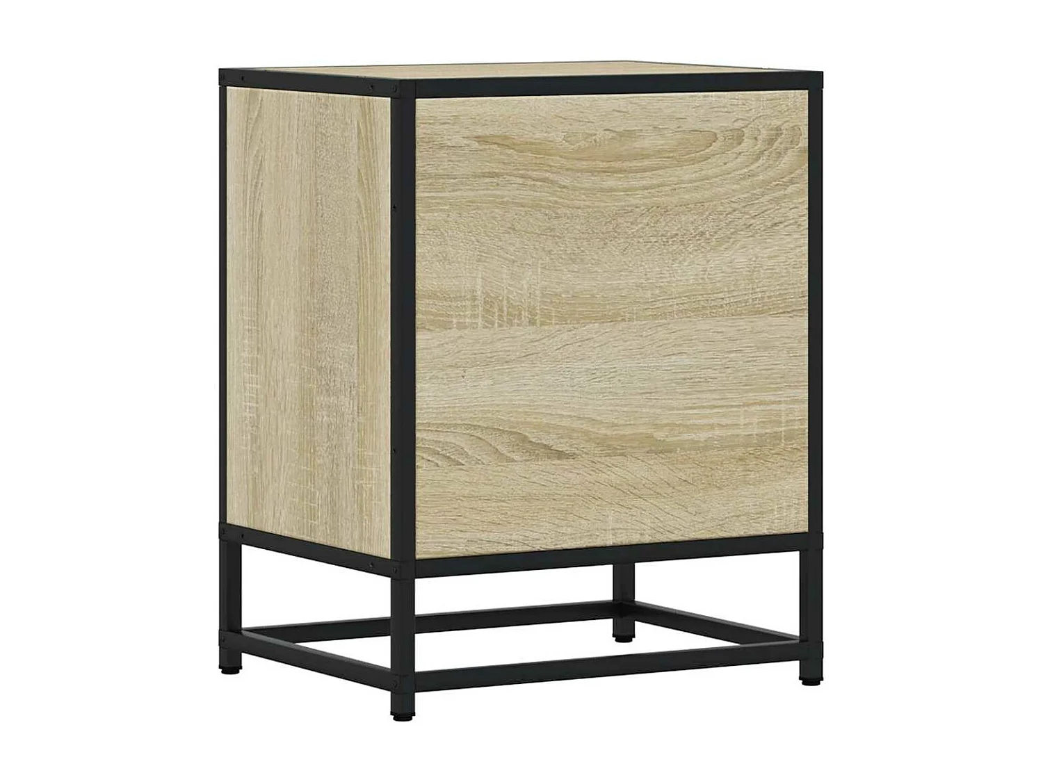 Tables de chevet 2 pièces chêne sonoma bois d'ingénierie et métal