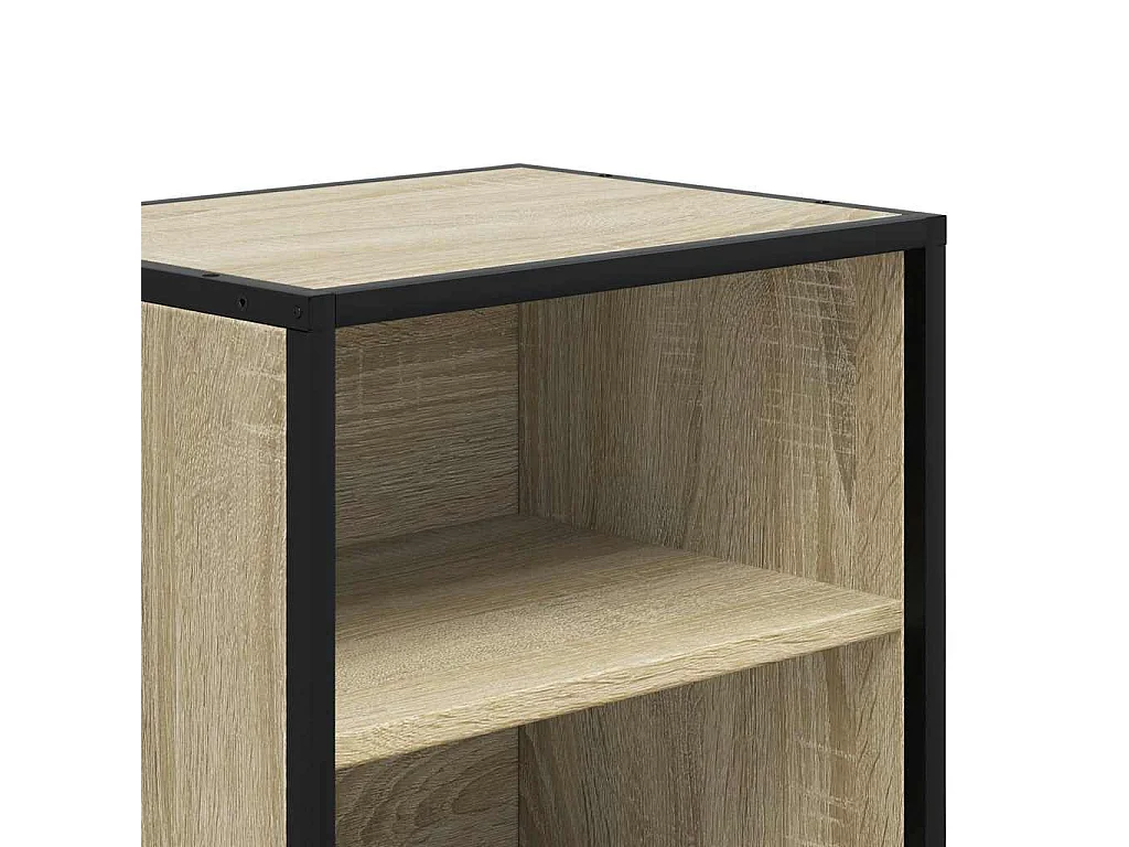 Tables de chevet 2 pièces chêne sonoma bois d'ingénierie et métal