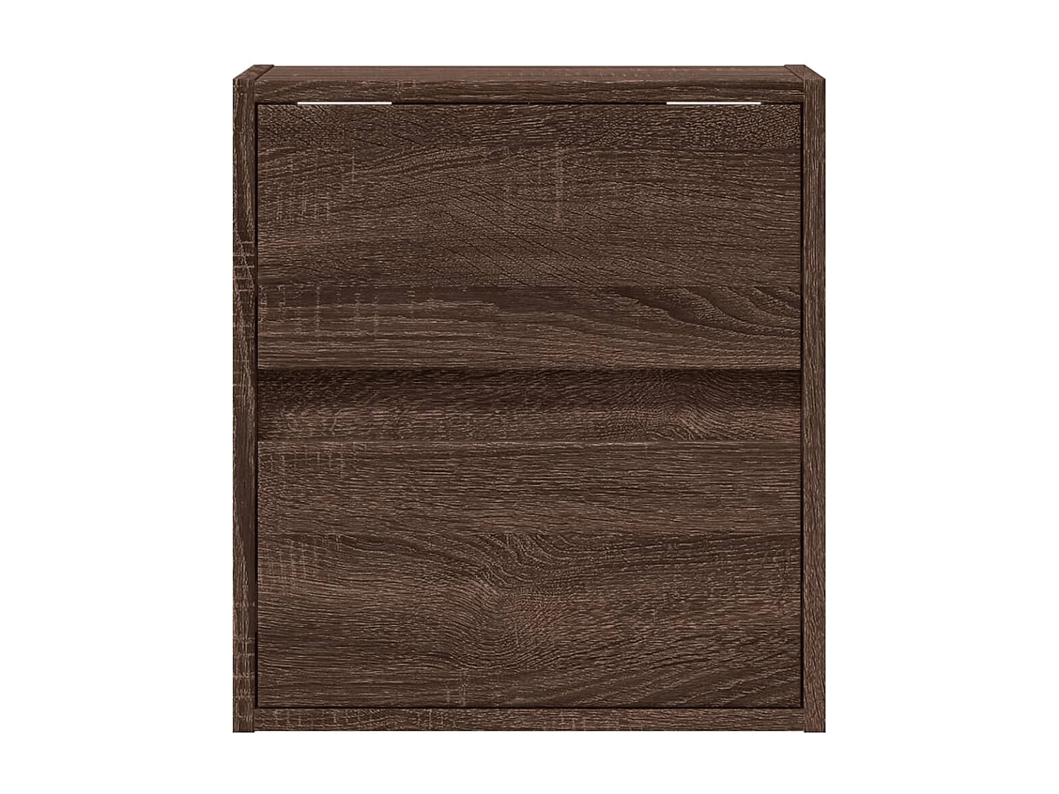 Table de chevet murale avec lumières LED chêne marron