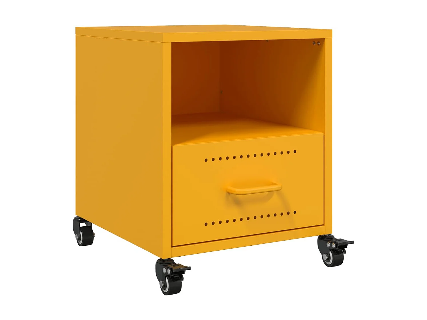 Tables de chevet 2 pièces jaune moutarde 36x39x43,5 cm acier