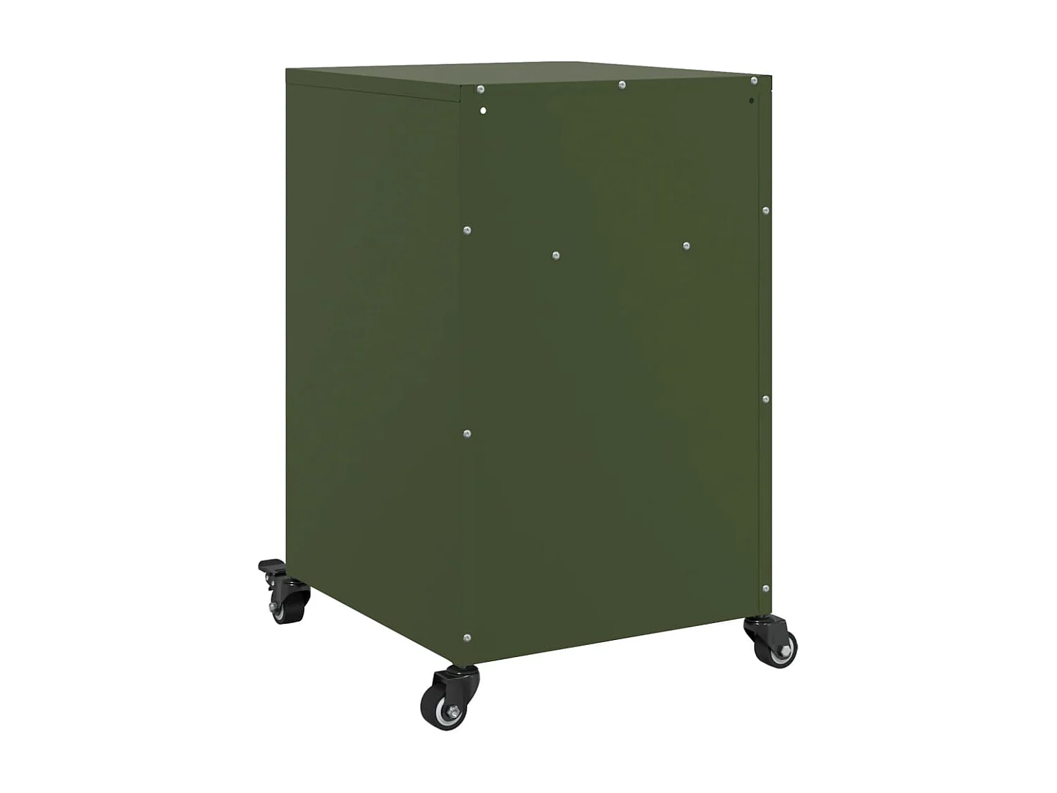 Tables de chevet 2 pièces vert olive 36x39x59 cm acier