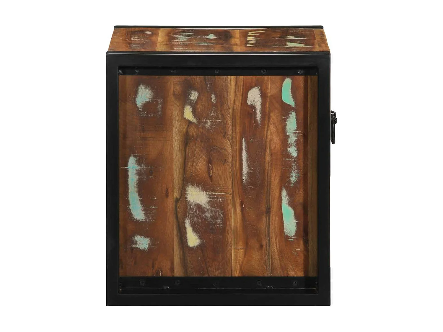 Mesilla de noche multicolor 40x35x40 cm madera maciza reciclada