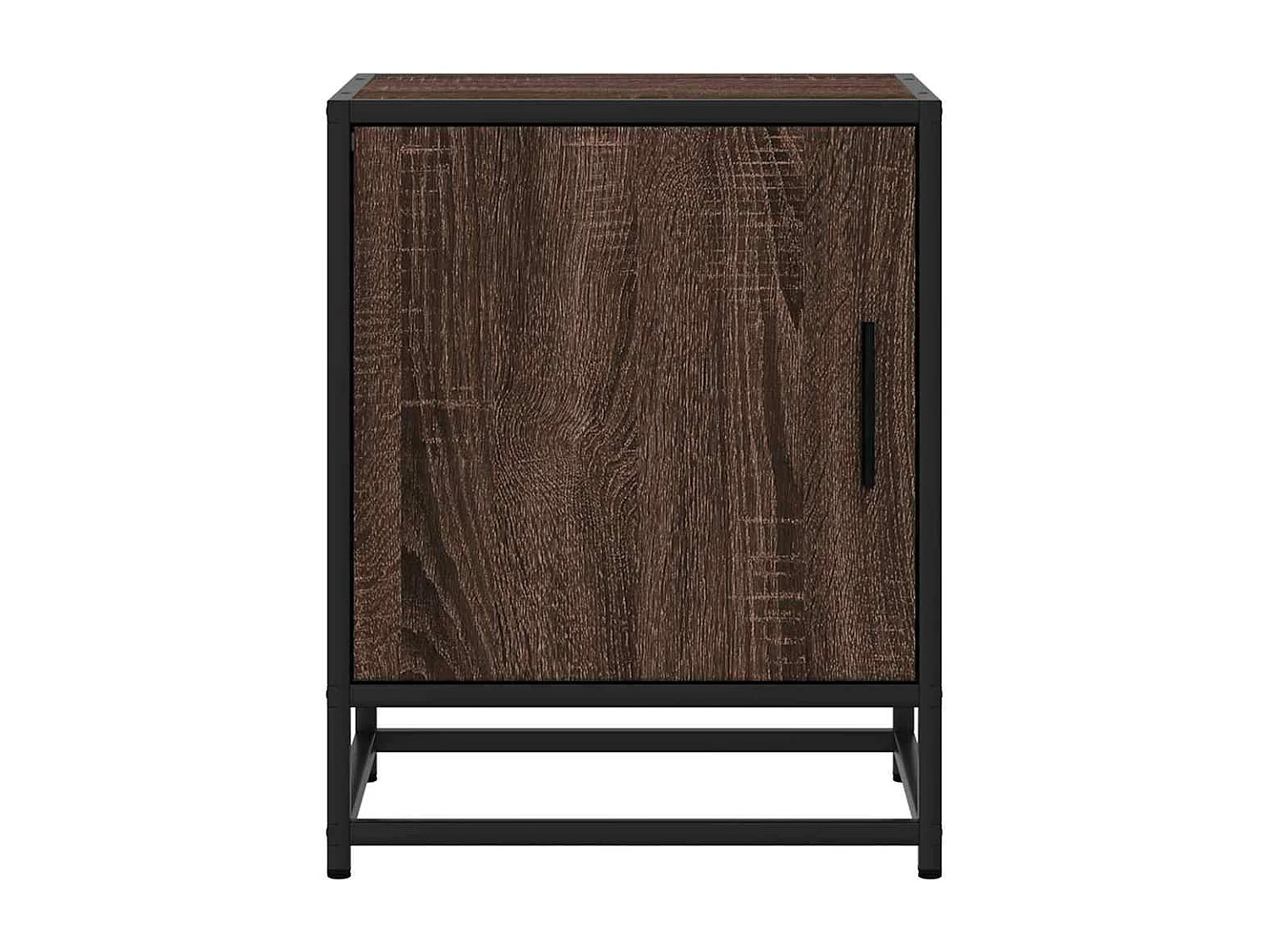 Nachtkastjes 2 st 40x31x50cm bewerkt hout en metaal bruin eiken