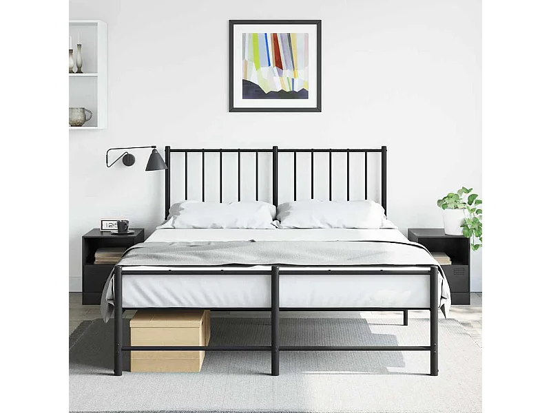 Mesas de cabeceira 2 peças 34,5x39x44 cm aço preto