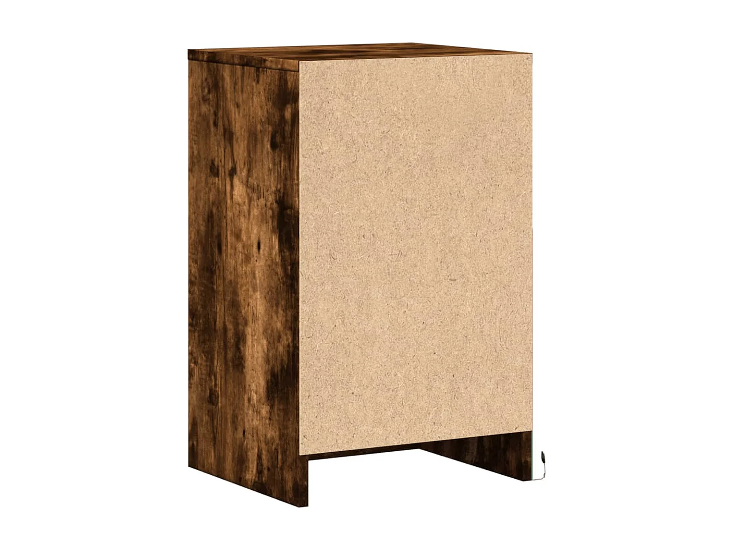 Table de chevet et lumières LED chêne fumé bois d'ingénierie