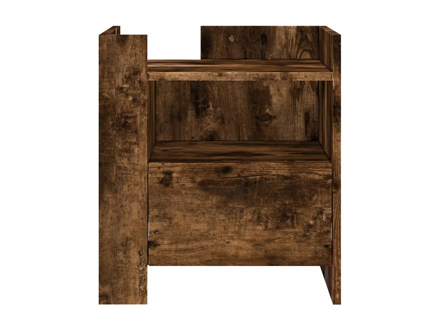 Mesita de noche madera de ingeniería roble ahumado 45x50x50 cm