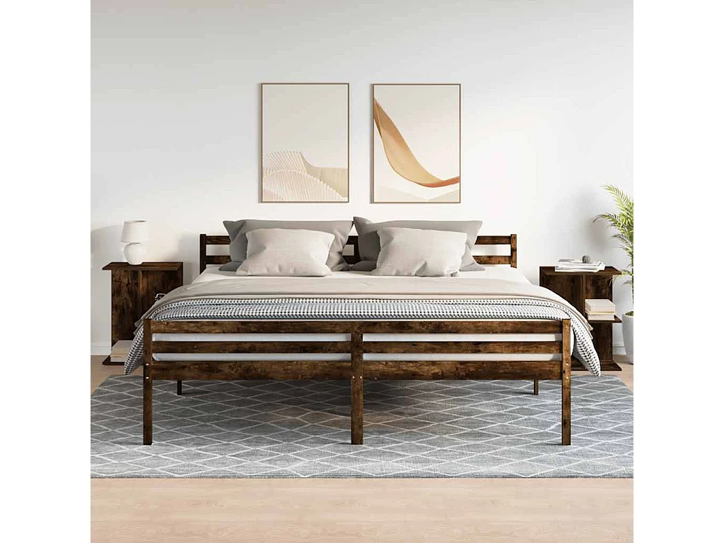 Tables de chevet 2pièces chêne fumé 46,5x29x61cm bois d’ingénierie