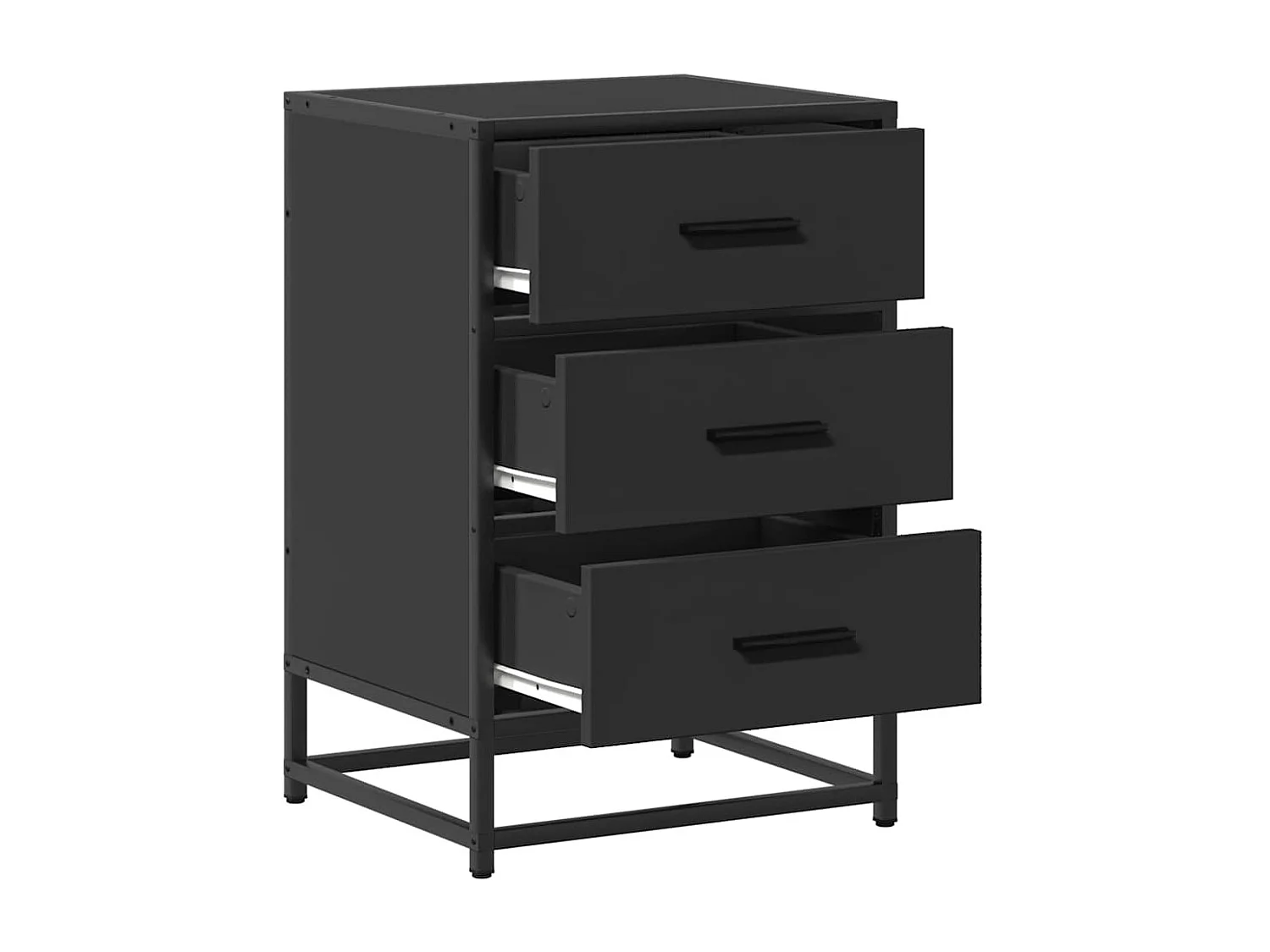 Mesa de cabeceira 40x34,5x60cm derivados de madeira preto metal