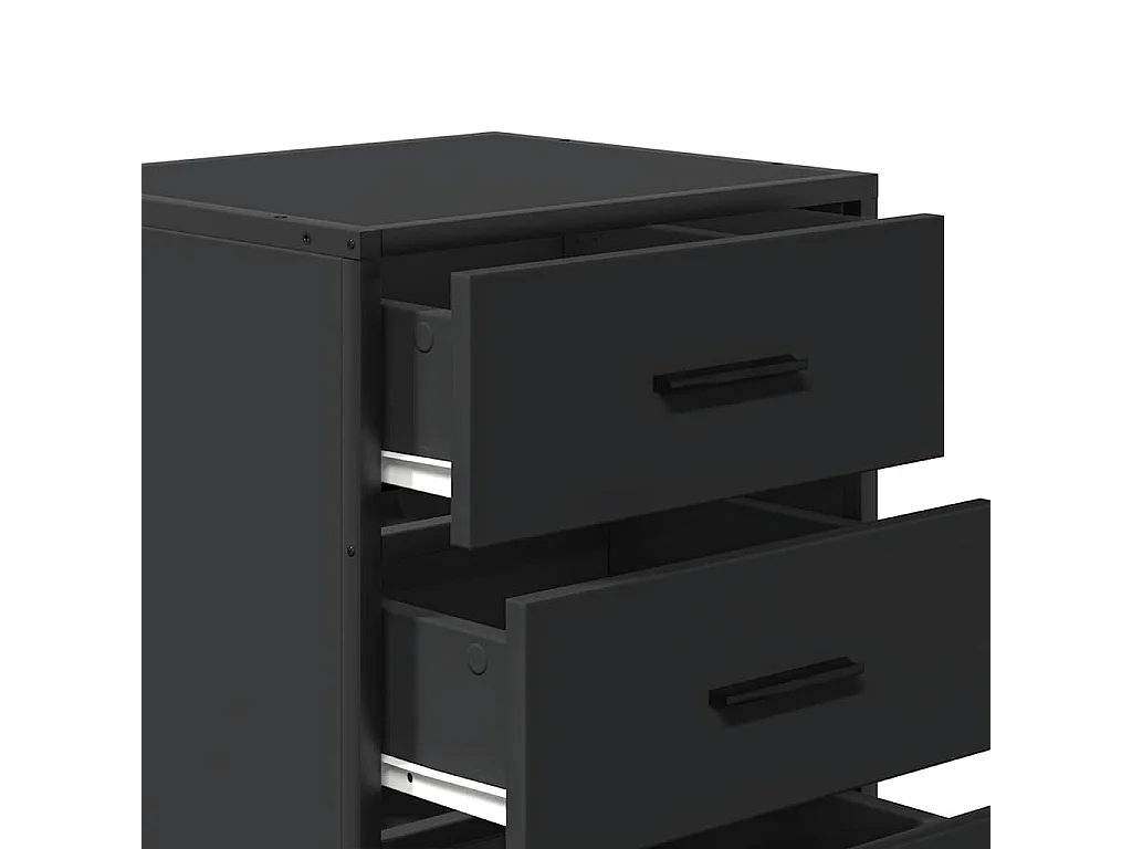 Mesa de cabeceira 40x34,5x60cm derivados de madeira preto metal