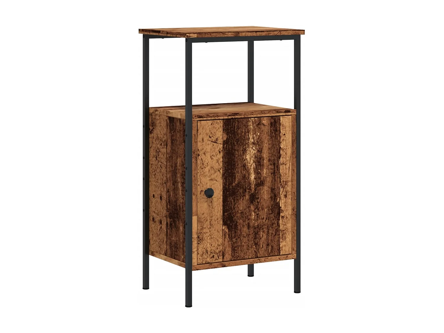 Nachtkastje 41x31x80 cm bewerkt hout oud houtkleurig