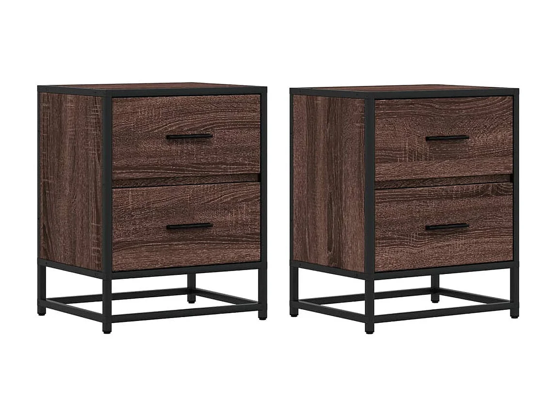 Tables de chevet 2 pièces chêne marron 40x31x50 cm bois ingénierie