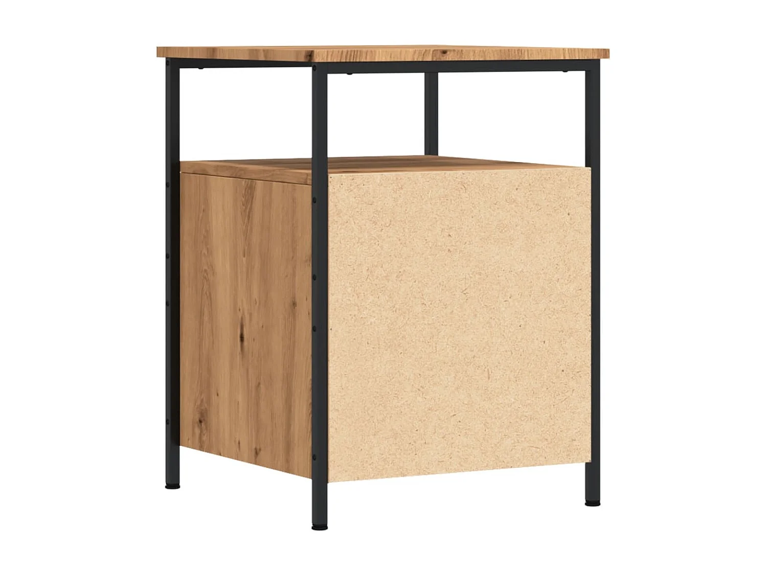 Table de chevet chêne artisanal 44x45x60 cm bois d'ingénierie