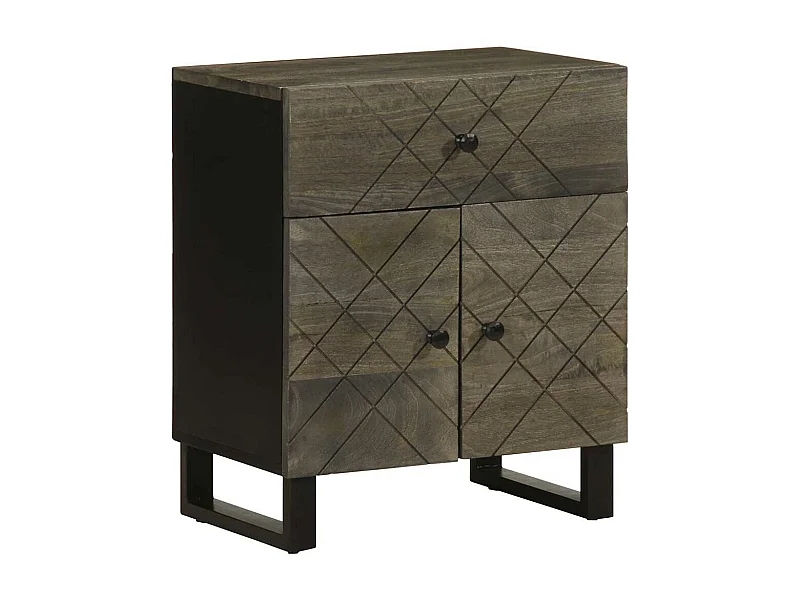 Mesa de cabeceira 50x33x60 cm madeira de mangueira maciça preto