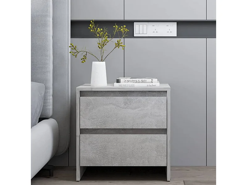 Table de chevet Gris béton 45x34,5x44,5 cm Aggloméré