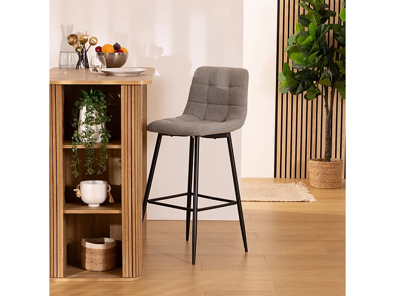 Lot de 2 Chaises de Bar "Sirac" 104cm Gris