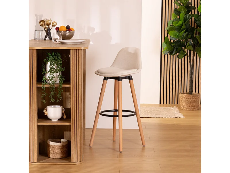 Lot de 2 Chaises de Bar "Maxon" 92cm Blanc