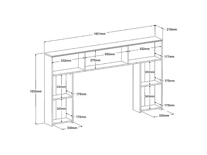 Bett 140 x 190/200 cm mit Kopfteil & Stauraum - Holzfarben & Schwarz - KINSELIA