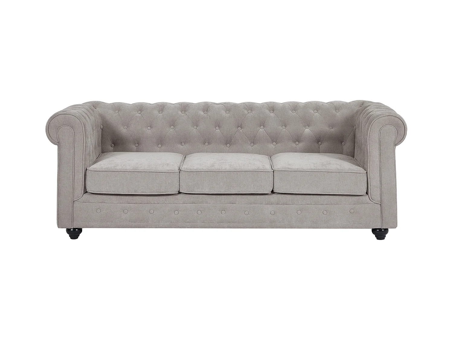 3-seters sofa i grått stoff CHESTERFIELD