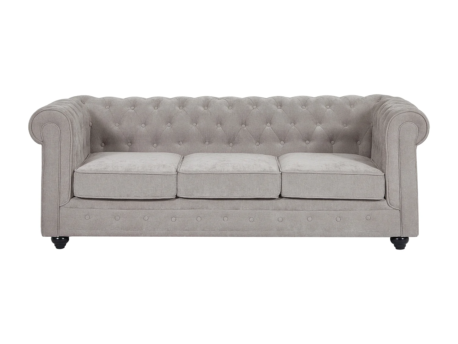 Canapé 3 places en tissu gris CHESTERFIELD
