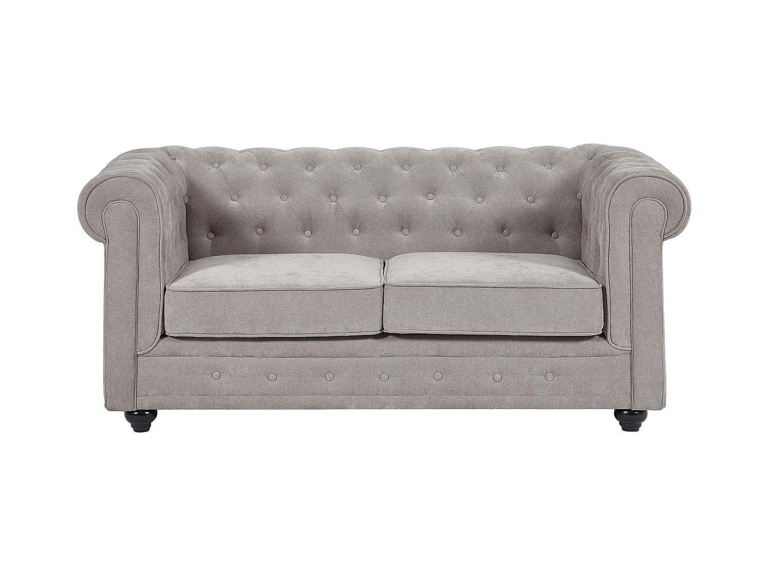 Canapé 2 places en tissu gris CHESTERFIELD