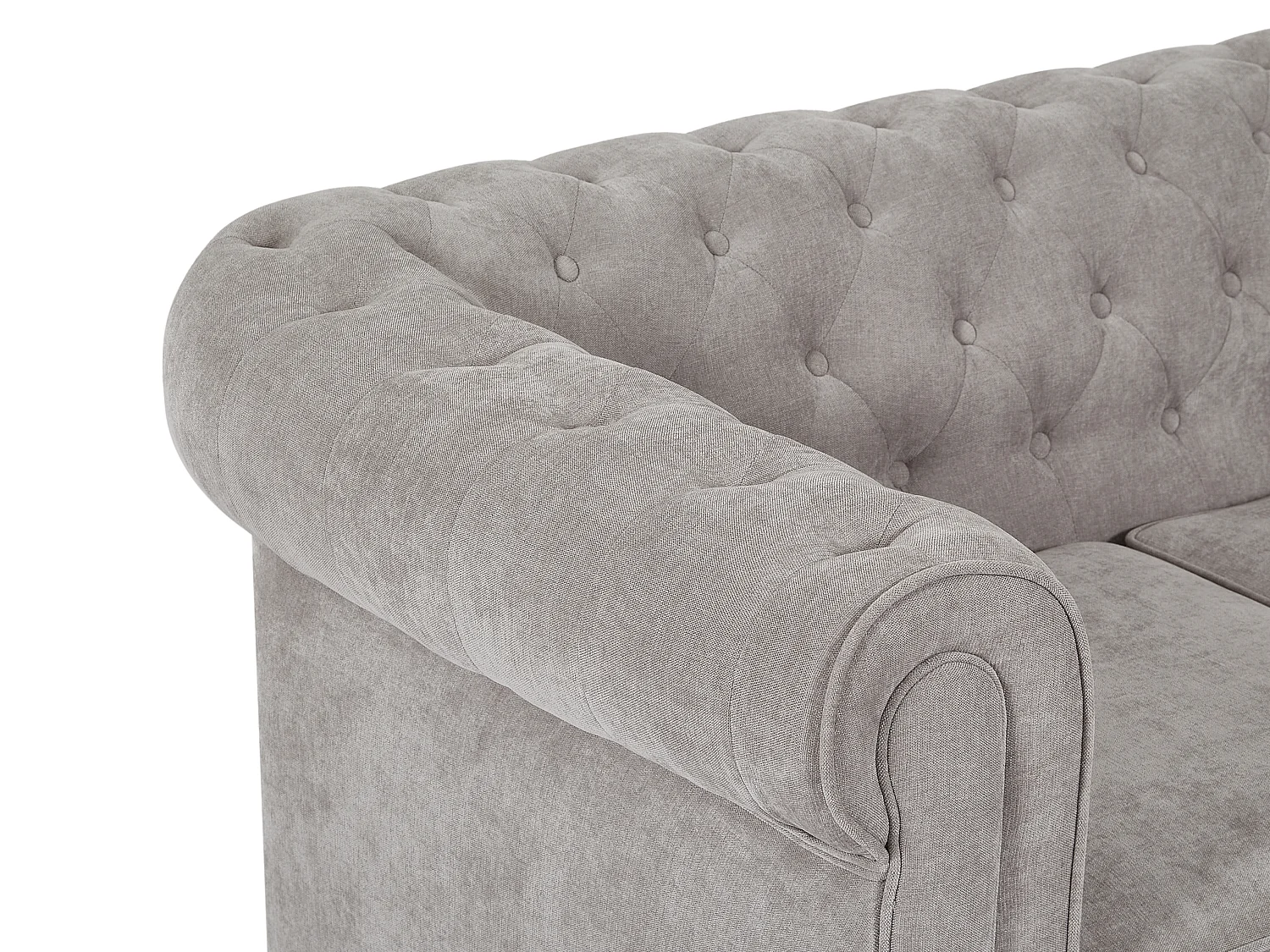 Canapé 2 places en tissu gris CHESTERFIELD