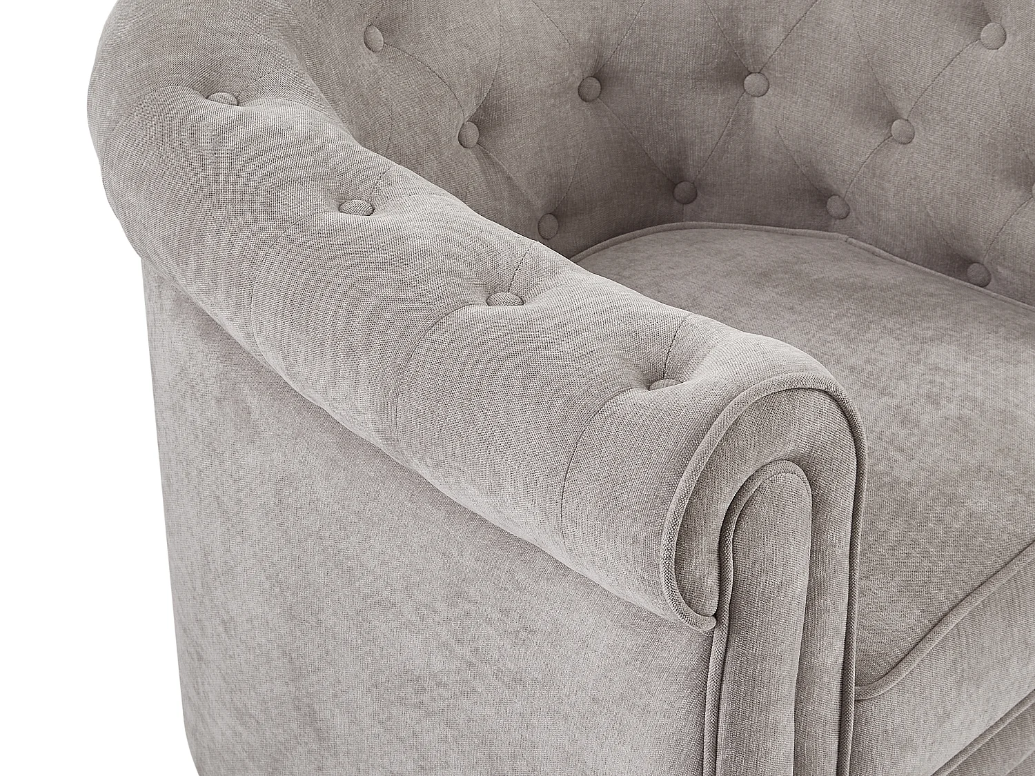 Fauteuil en tissu gris CHESTERFIELD